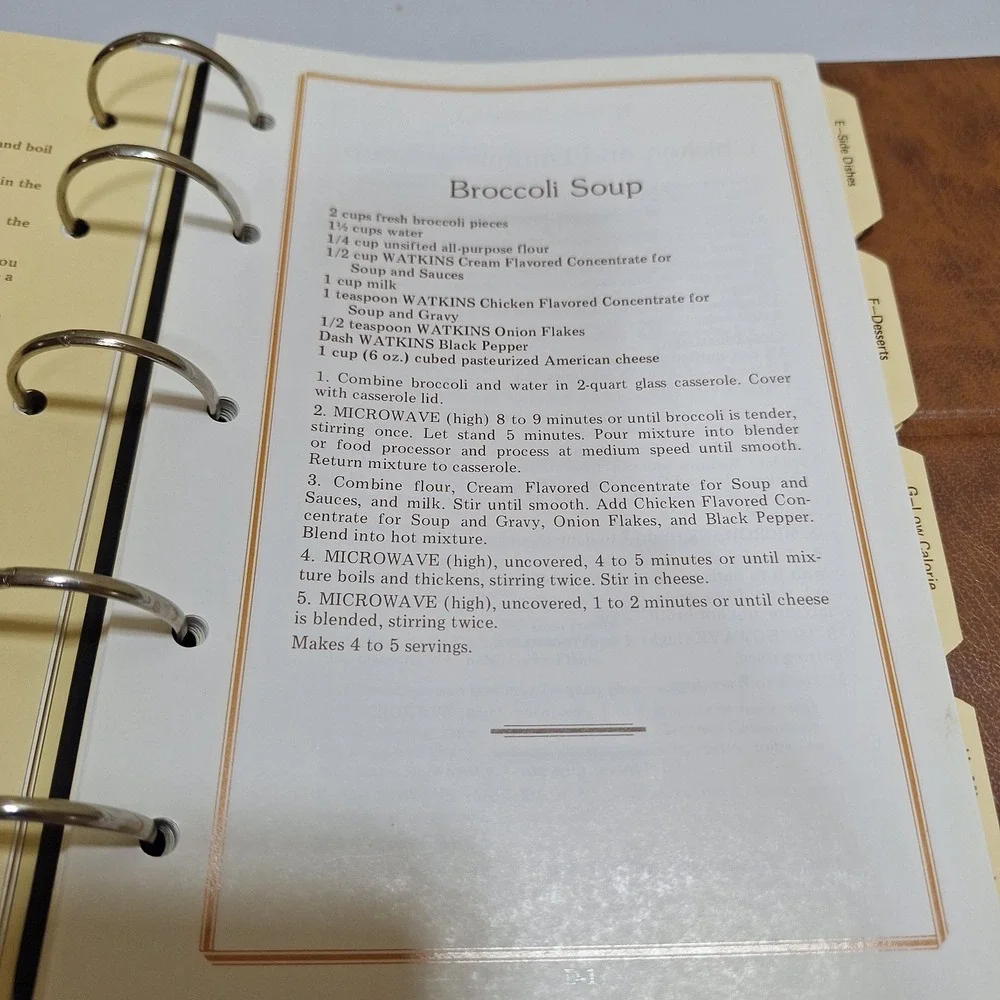 Vintage 1982 Watkins Microwave‎ Cookbook Family Style Recipe Binder Cookbook